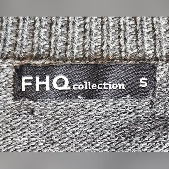 FHQ Collection Gray V-Neck Longline Knit Sweater Dress Size Small - Picture 9 of 9